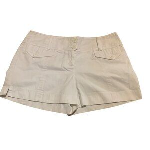 Ann Taylor LOFT Women's Shorts White Cargo Button Detail Back‎ Pockets Sz 10